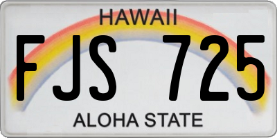 HI license plate FJS725