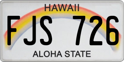 HI license plate FJS726