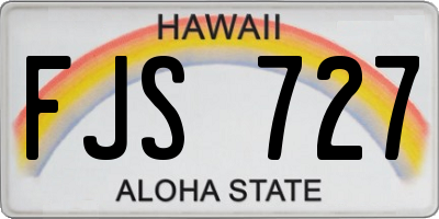 HI license plate FJS727