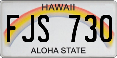 HI license plate FJS730