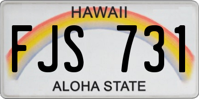 HI license plate FJS731
