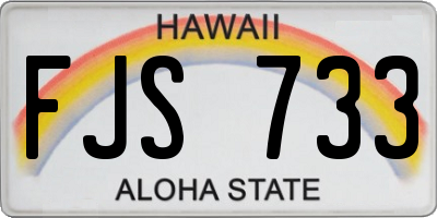 HI license plate FJS733