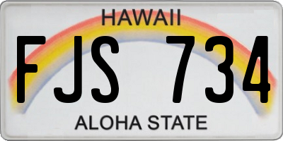 HI license plate FJS734