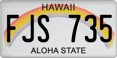 HI license plate FJS735