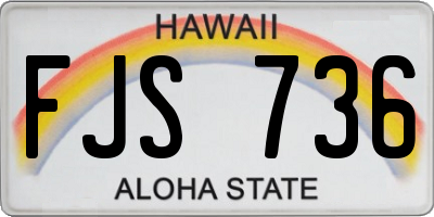 HI license plate FJS736