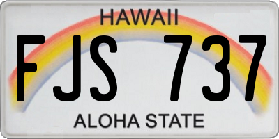 HI license plate FJS737