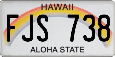 HI license plate FJS738
