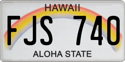 HI license plate FJS740