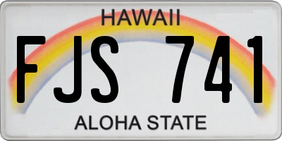 HI license plate FJS741
