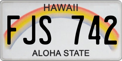 HI license plate FJS742