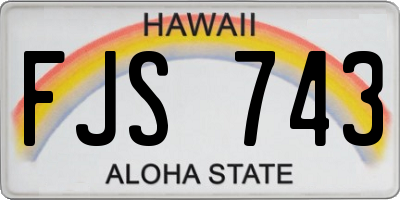 HI license plate FJS743