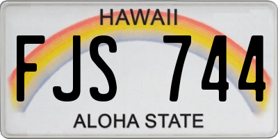 HI license plate FJS744