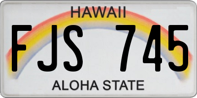 HI license plate FJS745