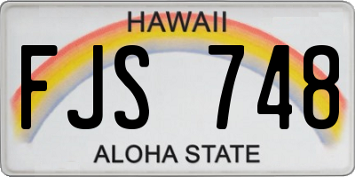 HI license plate FJS748