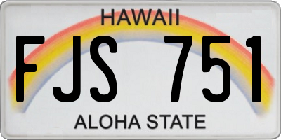 HI license plate FJS751