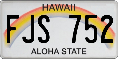 HI license plate FJS752