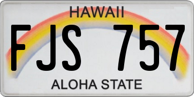 HI license plate FJS757