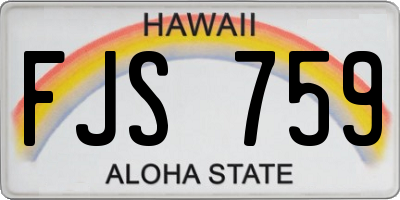 HI license plate FJS759