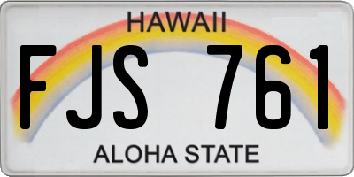 HI license plate FJS761