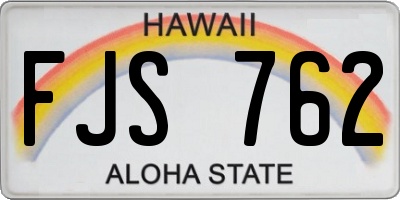HI license plate FJS762