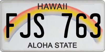 HI license plate FJS763