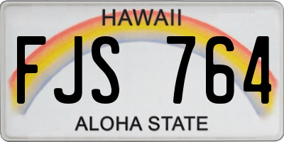 HI license plate FJS764