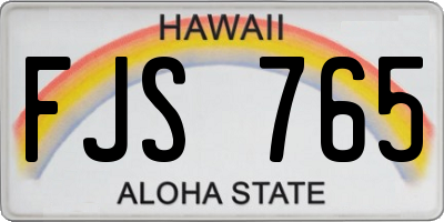 HI license plate FJS765