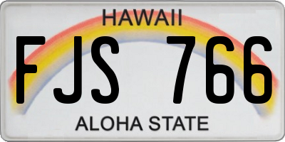 HI license plate FJS766