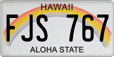 HI license plate FJS767