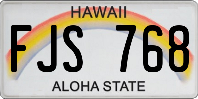 HI license plate FJS768