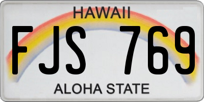 HI license plate FJS769