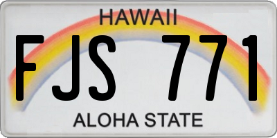 HI license plate FJS771