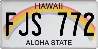 HI license plate FJS772