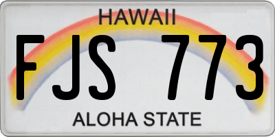 HI license plate FJS773