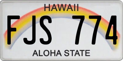 HI license plate FJS774