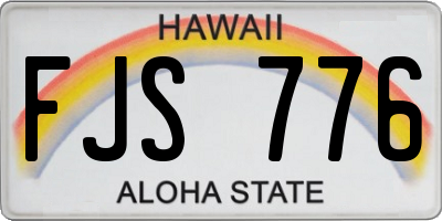 HI license plate FJS776
