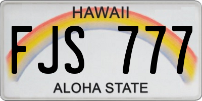 HI license plate FJS777