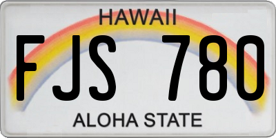 HI license plate FJS780