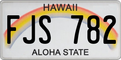 HI license plate FJS782