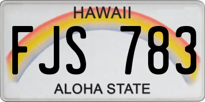 HI license plate FJS783