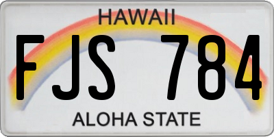 HI license plate FJS784
