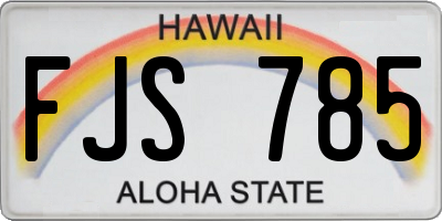 HI license plate FJS785