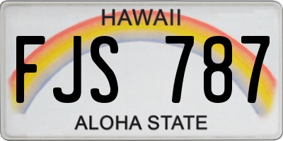 HI license plate FJS787