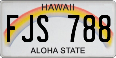 HI license plate FJS788