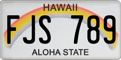 HI license plate FJS789