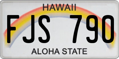 HI license plate FJS790