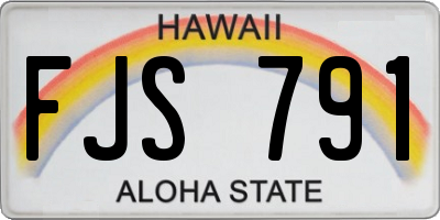 HI license plate FJS791