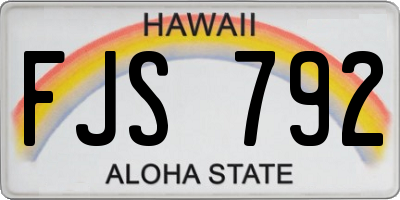 HI license plate FJS792