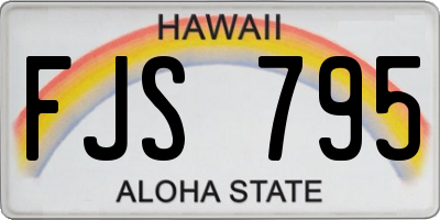 HI license plate FJS795