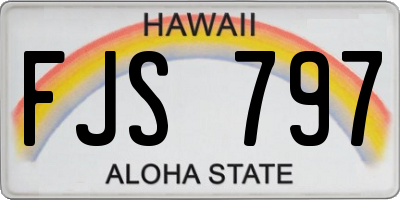 HI license plate FJS797